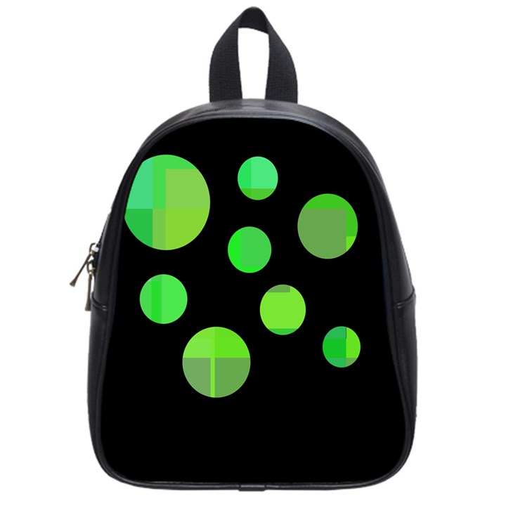 Green circles School Bags (Small) 