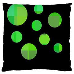 Green Circles Large Cushion Case (one Side) by Valentinaart