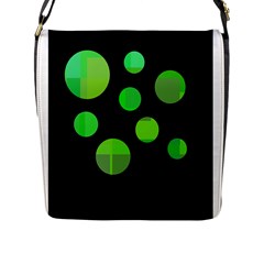 Green Circles Flap Messenger Bag (l) 