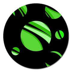 Green Balls   Magnet 5  (round) by Valentinaart