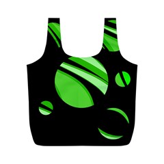 Green Balls   Full Print Recycle Bags (m)  by Valentinaart