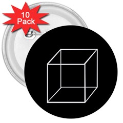 Simple Cube 3  Buttons (10 Pack)  by Valentinaart