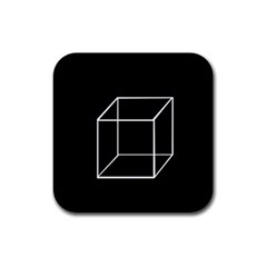 Simple Cube Rubber Coaster (square)  by Valentinaart