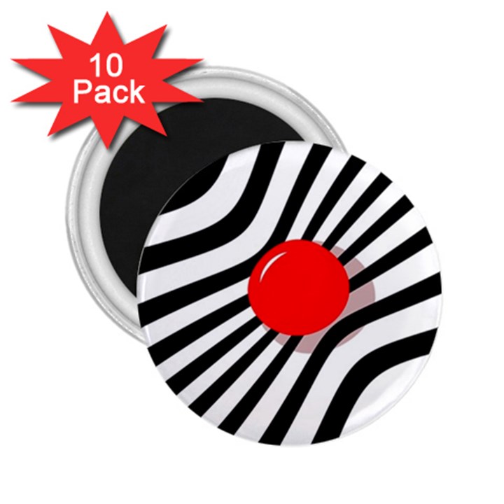 Abstract red ball 2.25  Magnets (10 pack) 