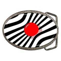 Abstract Red Ball Belt Buckles by Valentinaart