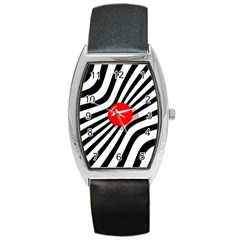 Abstract Red Ball Barrel Style Metal Watch by Valentinaart
