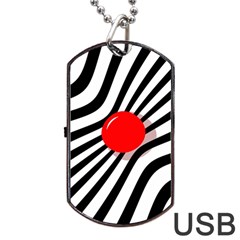 Abstract Red Ball Dog Tag Usb Flash (one Side) by Valentinaart