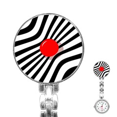 Abstract Red Ball Stainless Steel Nurses Watch by Valentinaart