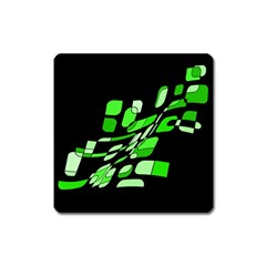 Green Decorative Abstraction Square Magnet by Valentinaart