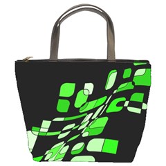 Green Decorative Abstraction Bucket Bags by Valentinaart