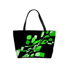 Green Decorative Abstraction Shoulder Handbags by Valentinaart