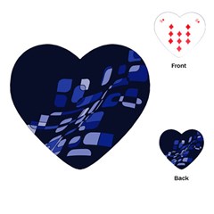 Blue Abstraction Playing Cards (heart)  by Valentinaart