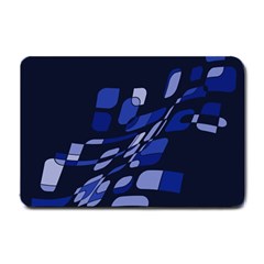 Blue Abstraction Small Doormat  by Valentinaart