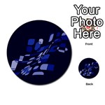 Blue abstraction Multi-purpose Cards (Round)  Back 2