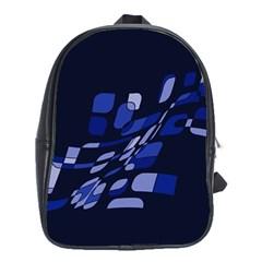 Blue Abstraction School Bags (xl)  by Valentinaart