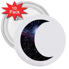 Moon 3  Buttons (10 Pack) 