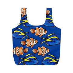 Blue Tang And Clownfish Tropical Ocean  Full Print Recycle Bags (m)  by BubbSnugg