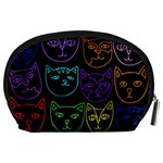 Retro Rainbow Cats  Accessory Pouches (Large)  Back