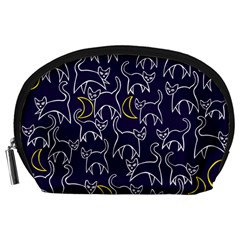 Cat And Moons For Halloween  Accessory Pouches (large)  by BubbSnugg