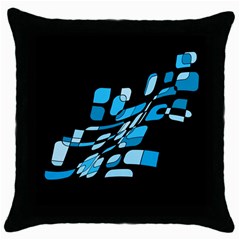 Blue Abstraction Throw Pillow Case (black)