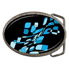 Blue Abstraction Belt Buckles by Valentinaart