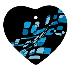 Blue Abstraction Heart Ornament (2 Sides)