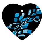 Blue abstraction Heart Ornament (2 Sides) Front