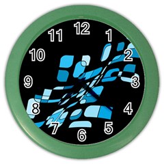 Blue Abstraction Color Wall Clocks by Valentinaart