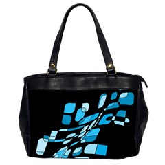 Blue Abstraction Office Handbags (2 Sides)  by Valentinaart