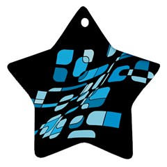 Blue Abstraction Ornament (star)  by Valentinaart