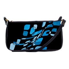 Blue Abstraction Shoulder Clutch Bags by Valentinaart