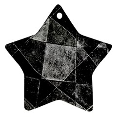 Dark Geometric Grunge Pattern Print Ornament (star) 