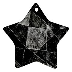 Dark Geometric Grunge Pattern Print Ornament (Star) 