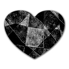 Dark Geometric Grunge Pattern Print Heart Mousepads