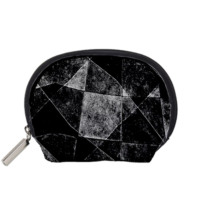 Dark Geometric Grunge Pattern Print Accessory Pouches (Small) 