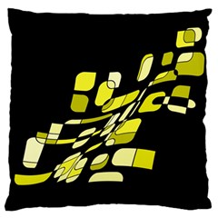 Yellow Abstraction Standard Flano Cushion Case (one Side) by Valentinaart