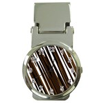 Black Brown And White Camo Streaks Money Clip Watches