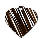 Black Brown And White Camo Streaks Dog Tag Heart (One Side)