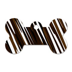 Black Brown And White Camo Streaks Dog Tag Bone (two Sides) by TRENDYcouture