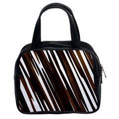 Black Brown And White Camo Streaks Classic Handbags (2 Sides) by TRENDYcouture