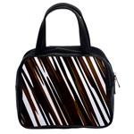 Black Brown And White Camo Streaks Classic Handbags (2 Sides)