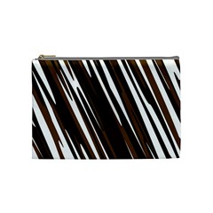 Black Brown And White Camo Streaks Cosmetic Bag (medium)  by TRENDYcouture