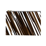 Black Brown And White Camo Streaks Cosmetic Bag (Large) 