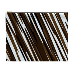 Black Brown And White Camo Streaks Cosmetic Bag (xl) by TRENDYcouture