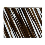 Black Brown And White Camo Streaks Cosmetic Bag (XL)