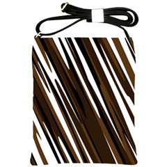 Black Brown And White Camo Streaks Shoulder Sling Bags by TRENDYcouture
