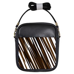 Black Brown And White Camo Streaks Girls Sling Bags by TRENDYcouture