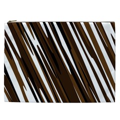 Black Brown And White Camo Streaks Cosmetic Bag (xxl)  by TRENDYcouture