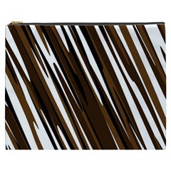 Black Brown And White Camo Streaks Cosmetic Bag (xxxl)  by TRENDYcouture