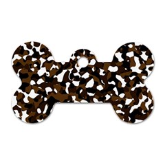 Black Brown And White Camo Streaks Dog Tag Bone (one Side) by TRENDYcouture